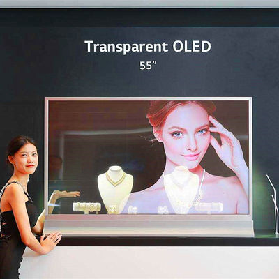 चीन सौंदर्य दुकानें पारदर्शी OLED टच स्क्रीन / 55 &quot;Android विज्ञापन प्रदर्शित करता है आपूर्तिकर्ता